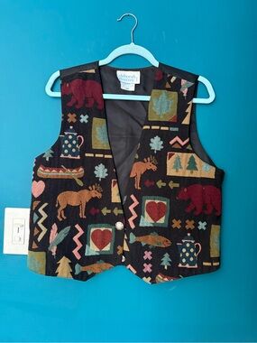 Vintage Deborah Murray Designs Tapestry Vest, M